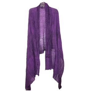 Purple & Black Print Meditation Scarf From India